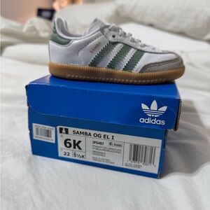 Adidas Samba OG EL I White and Green Sneakers